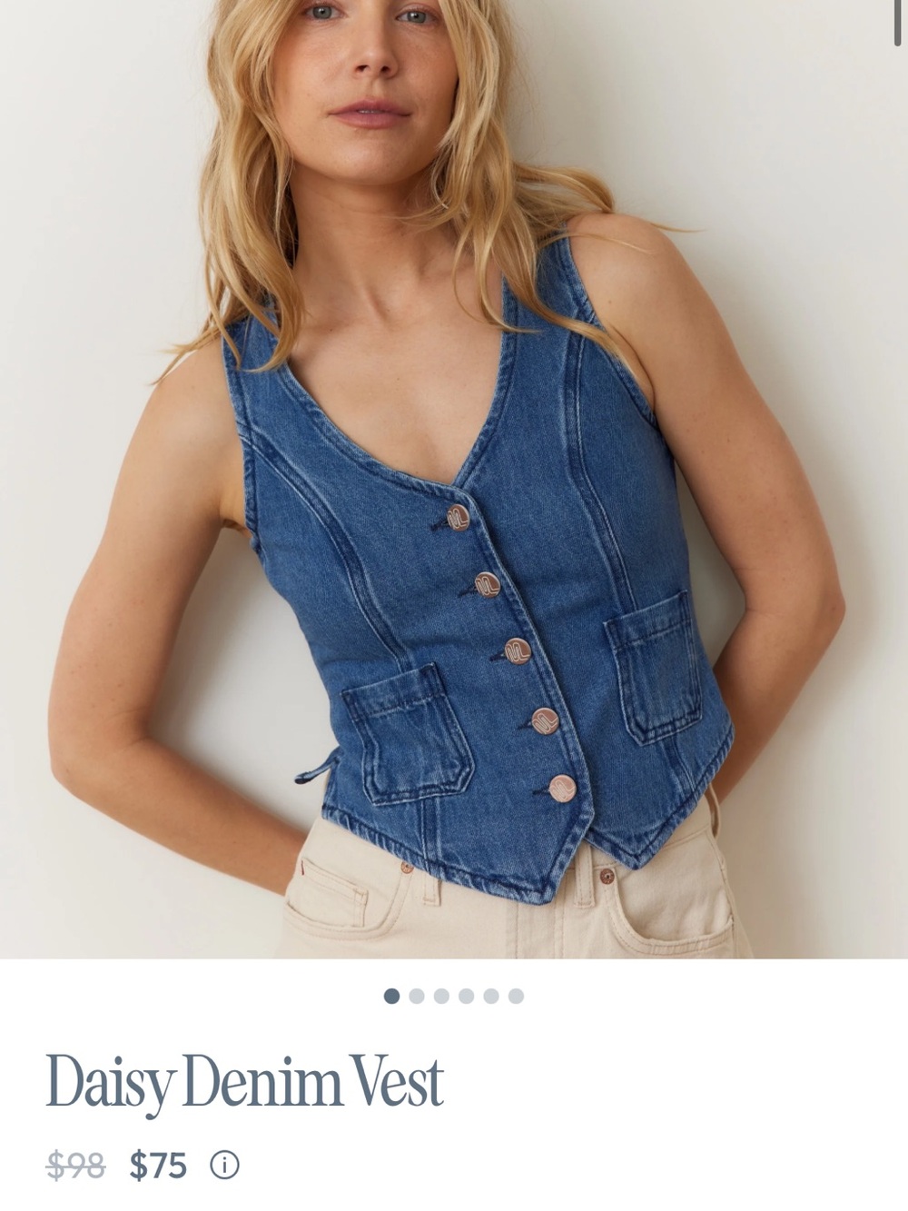 Marine Layer Light Blue Denim Jacket Trimmed in Navy